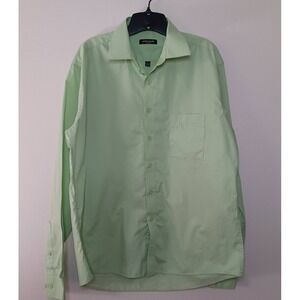 Pierre Cardin, cotton poly blend, slim fit,‎ sz L, lime green, button up shirt